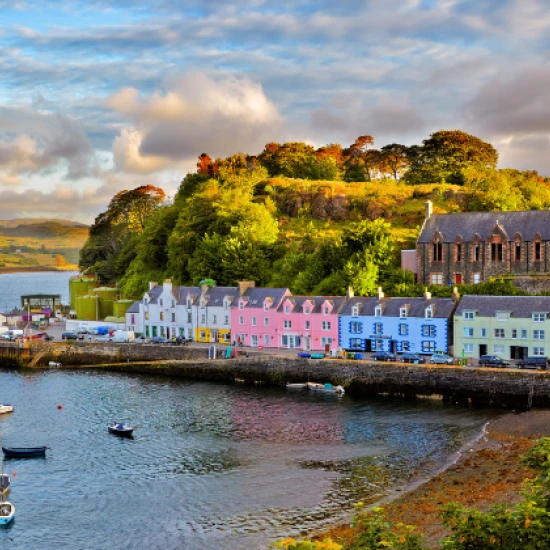 colourful houses by the water