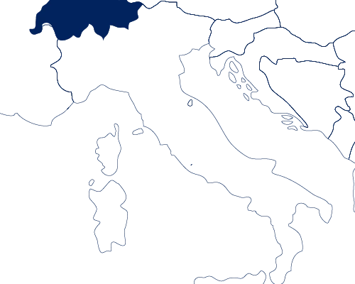 Outline map of Italy showcasing its shape, with a focus on the coastline and major land features.